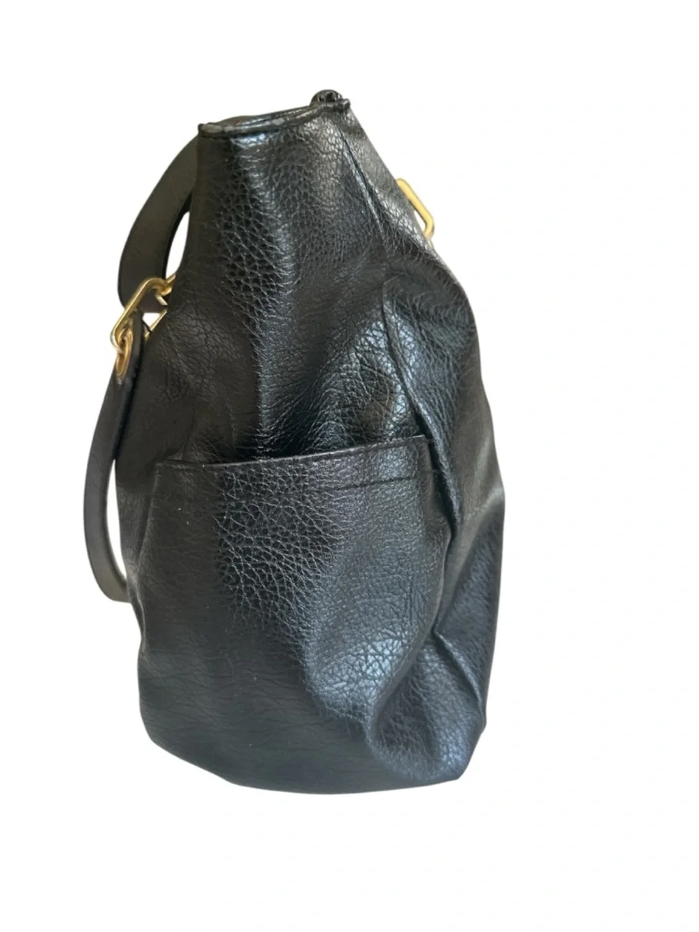 Nicole by Nicole Miller Black Satchel with Gold Accents